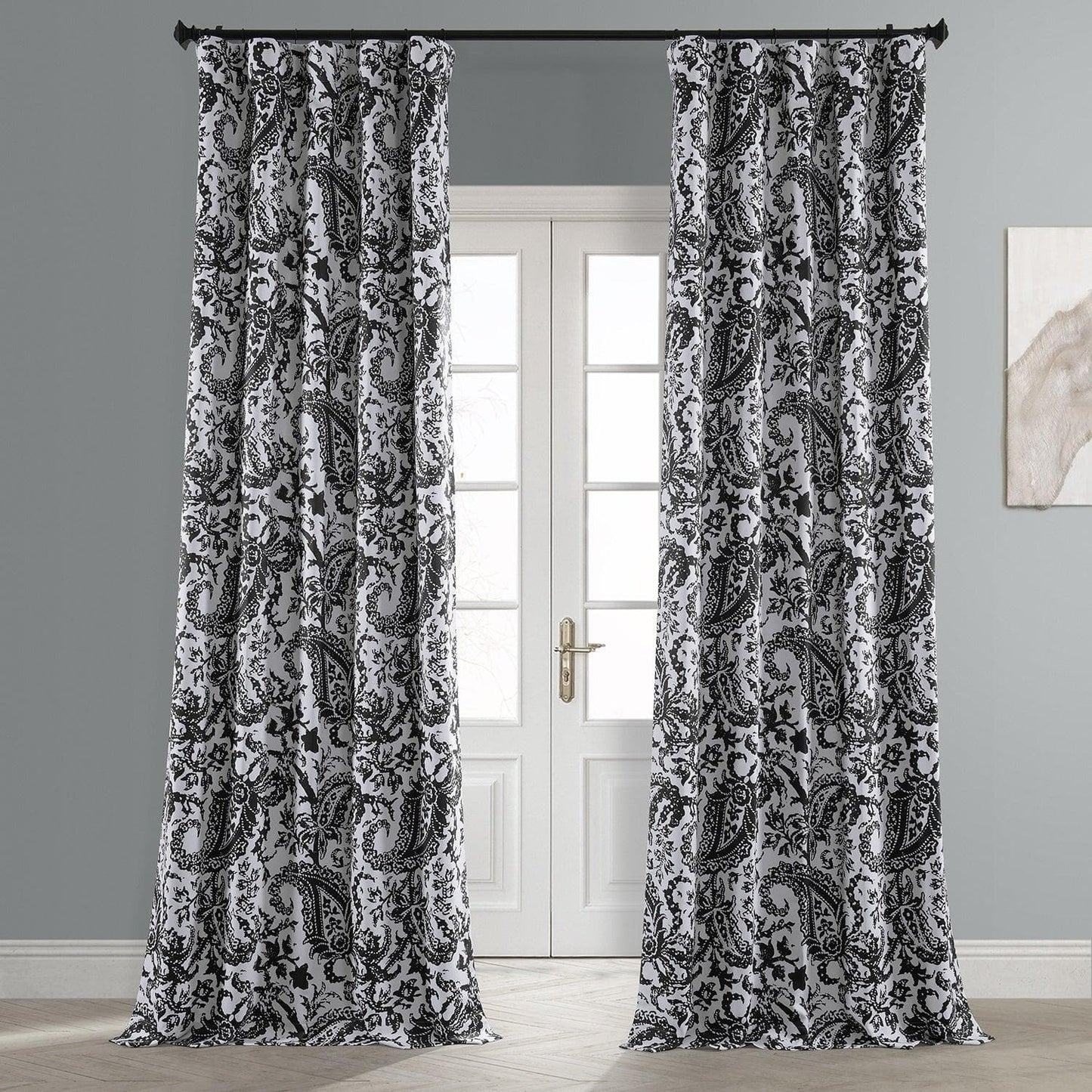 Zora Black Room Darkening Curtain - HalfPriceDrapes.com