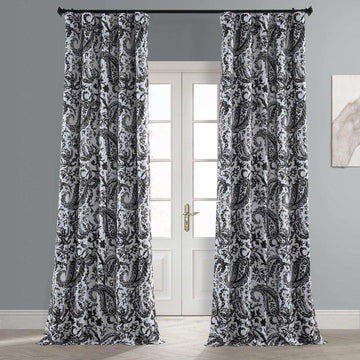Zora Black Room Darkening Curtain - HalfPriceDrapes.com