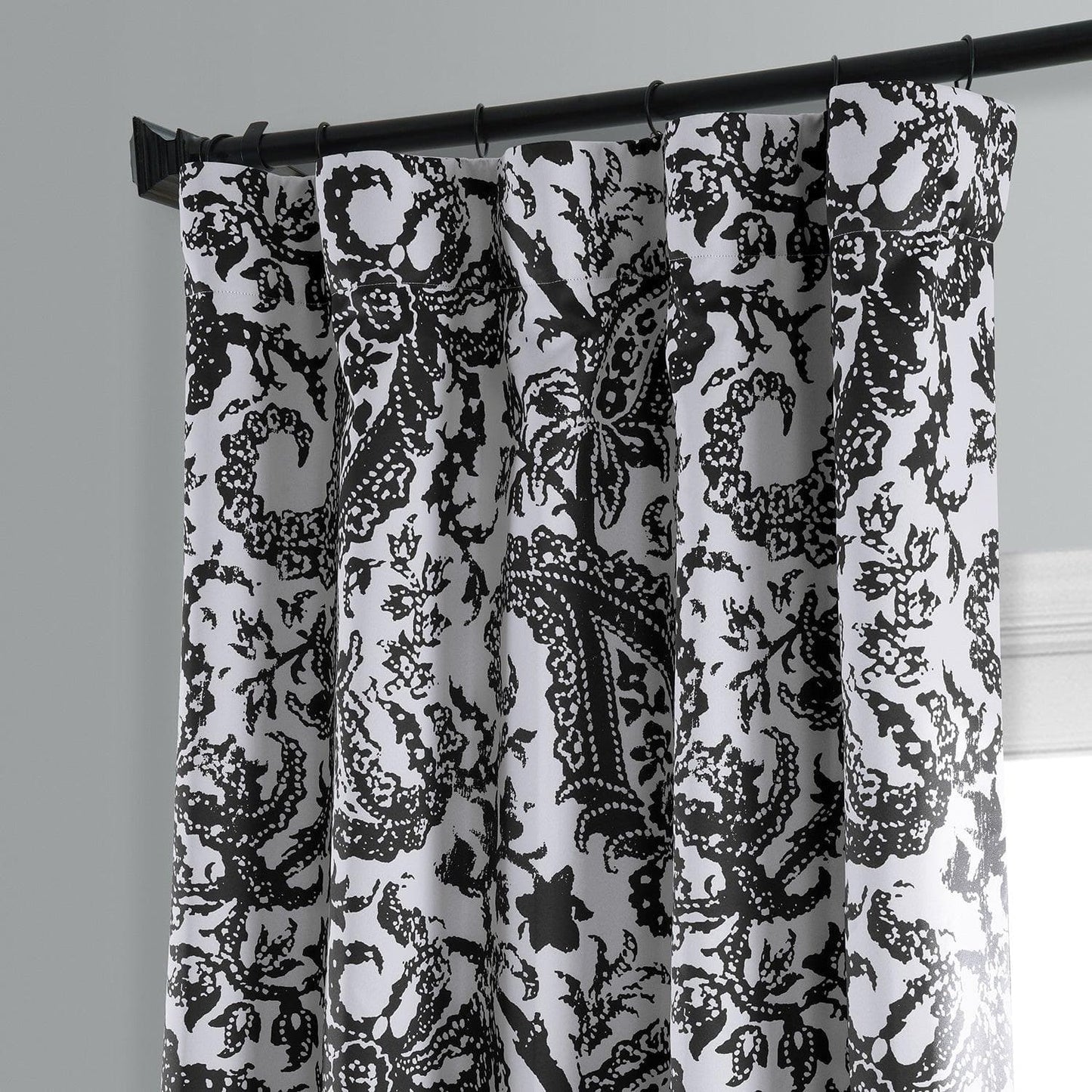 Zora Black Room Darkening Curtain - HalfPriceDrapes.com