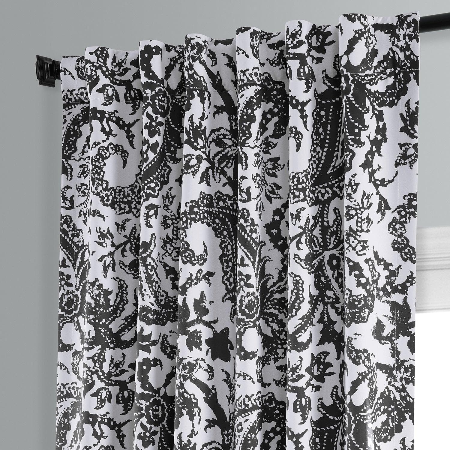 Zora Black Room Darkening Curtain - HalfPriceDrapes.com