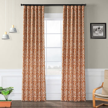 Nouveau Rust Geometric Room Darkening Curtain