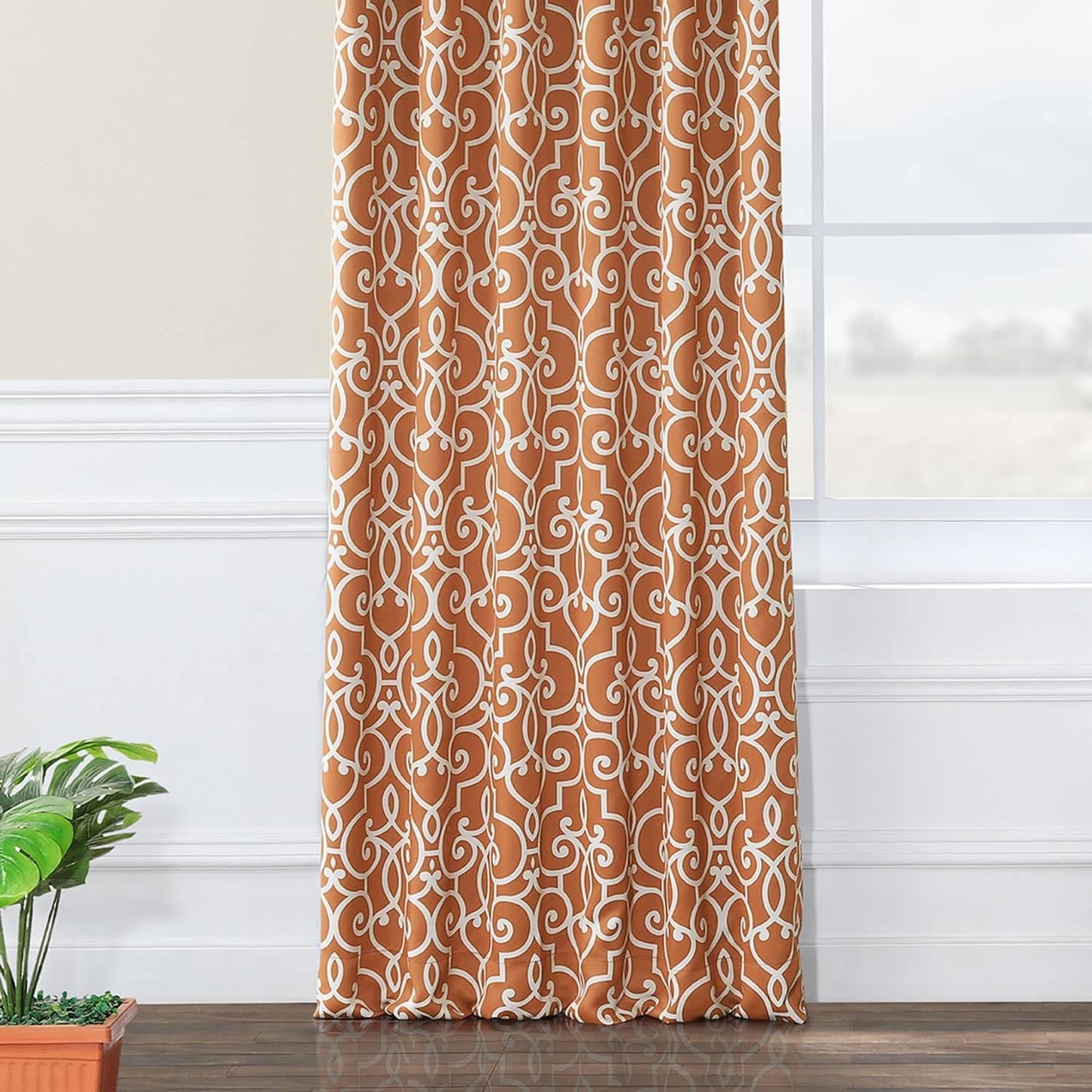 Nouveau Rust Room Darkening Curtain