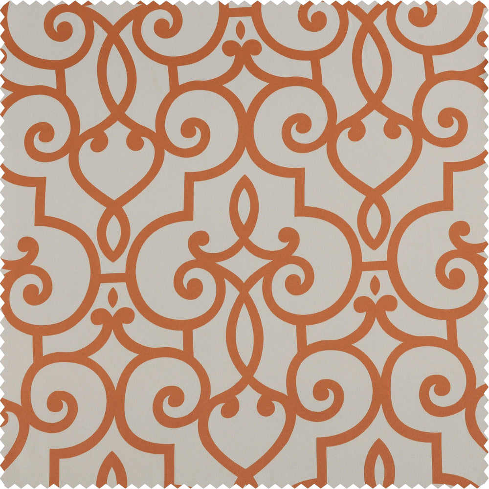 Nouveau Cream Printed Polyester Swatch - HalfPriceDrapes.com