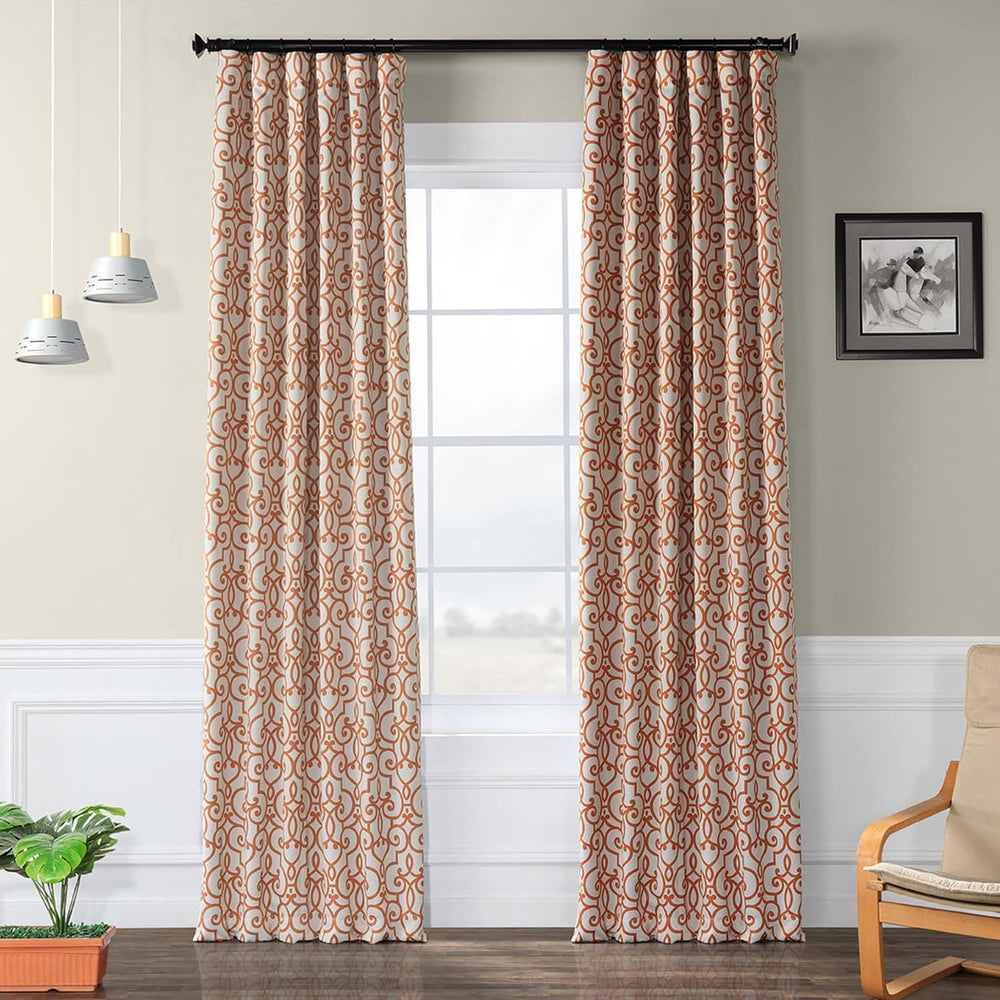 Nouveau Cream Room Darkening Curtain