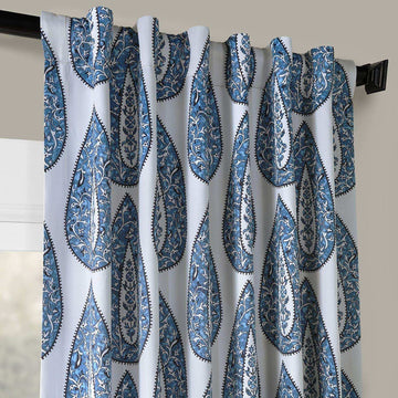 Medallion Blue Room Darkening Curtain