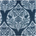 Woodcut Navy Damask Swatch