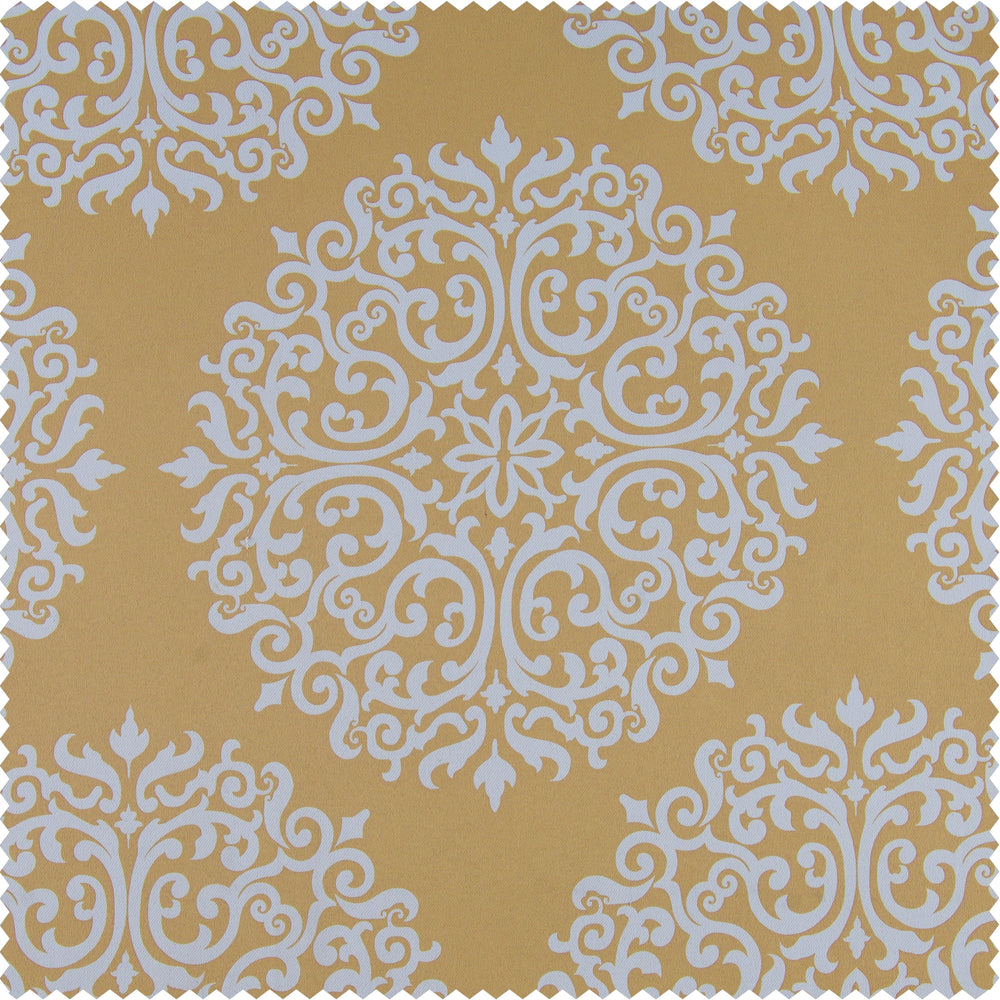 Meridian Gold Printed Polyester Swatch - HalfPriceDrapes.com