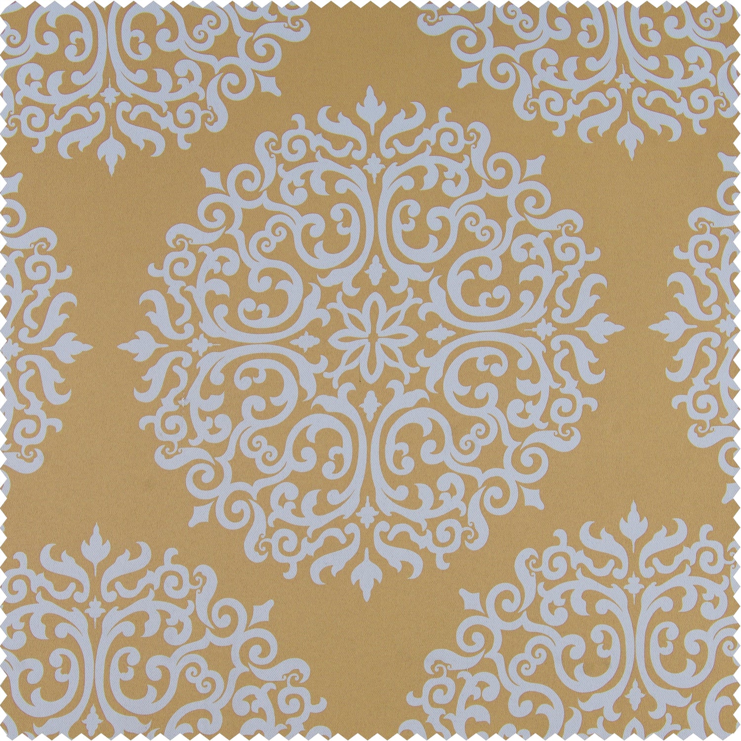 Meridian Gold Printed Polyester Swatch - HalfPriceDrapes.com