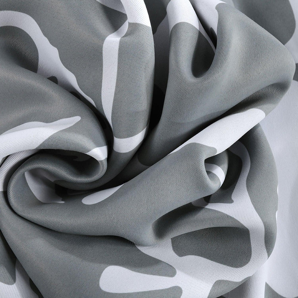Sweet Pea Grey Printed Polyester Swatch