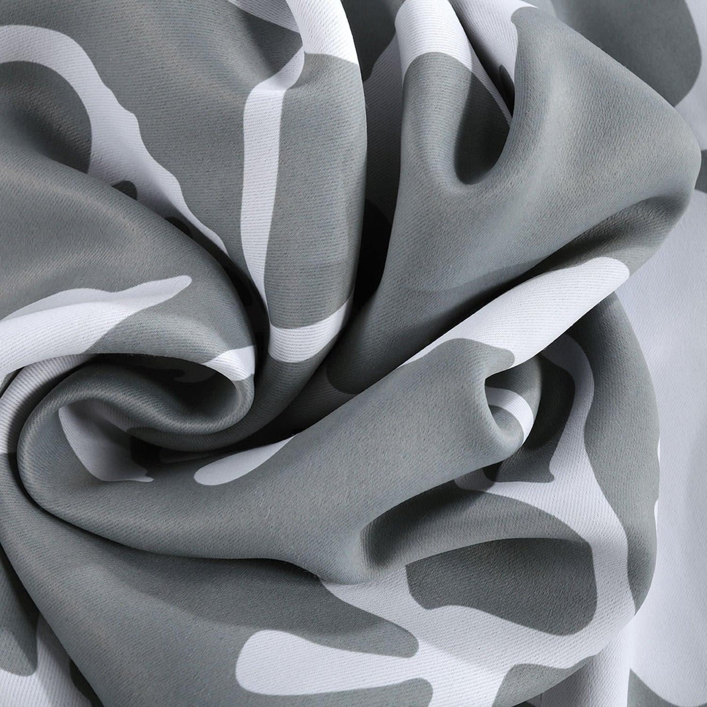 Sweet Pea Grey Printed Polyester Swatch