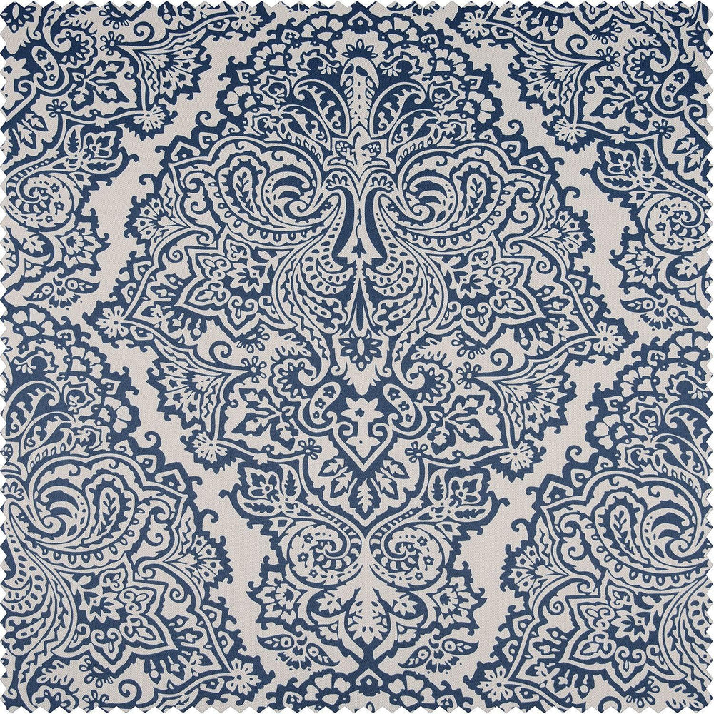 Amara Blue Printed Polyester Swatch - HalfPriceDrapes.com