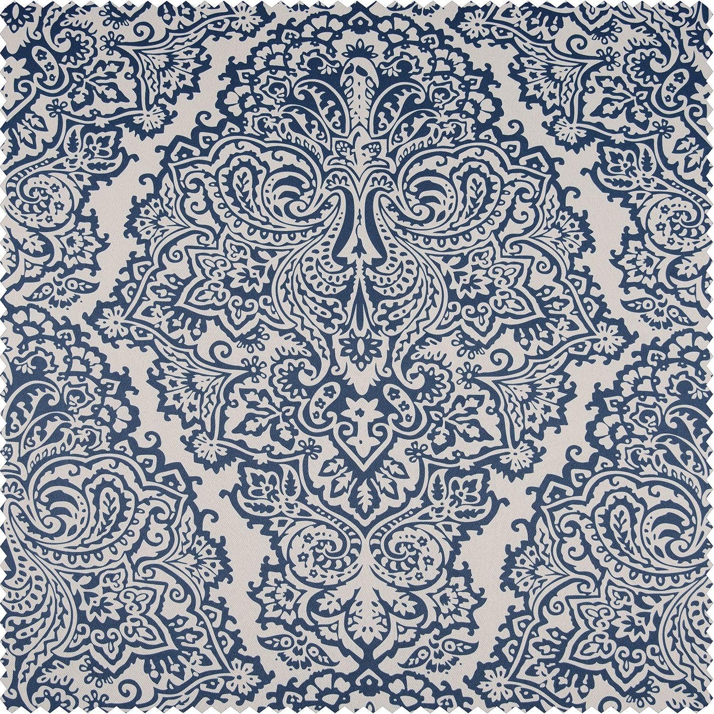 Amara Blue Printed Polyester Swatch - HalfPriceDrapes.com