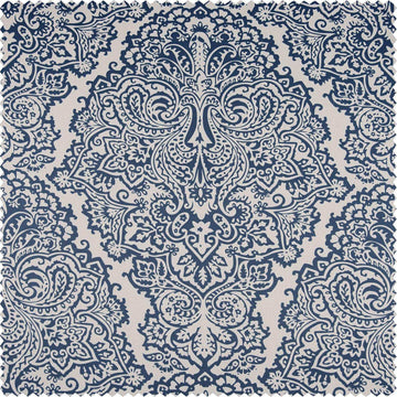Amara Blue Printed Polyester Swatch - HalfPriceDrapes.com