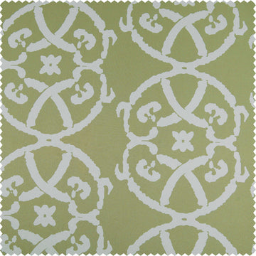 Secret Garden Leaf Green Printed Polyester Swatch - HalfPriceDrapes.com