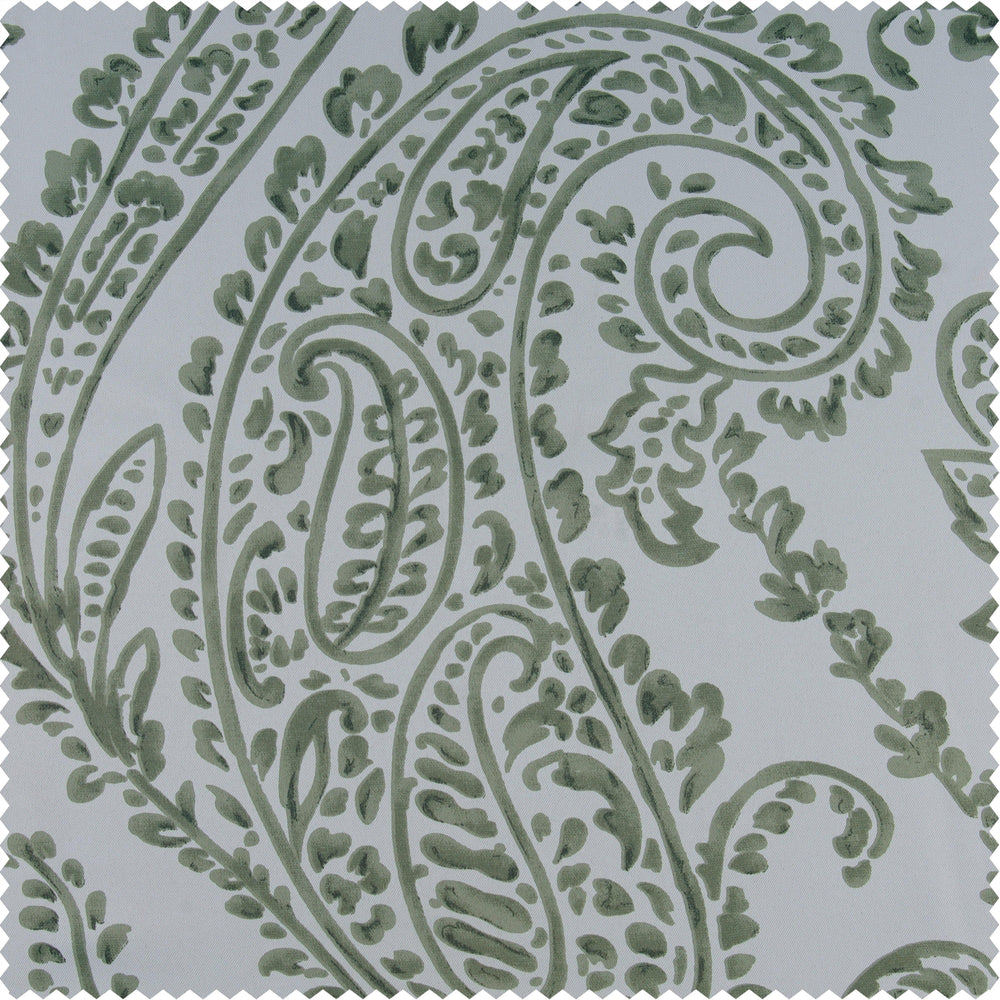 Tea Time Green Printed Polyester Swatch - HalfPriceDrapes.com