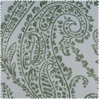Tea Time Green Printed Polyester Swatch - HalfPriceDrapes.com