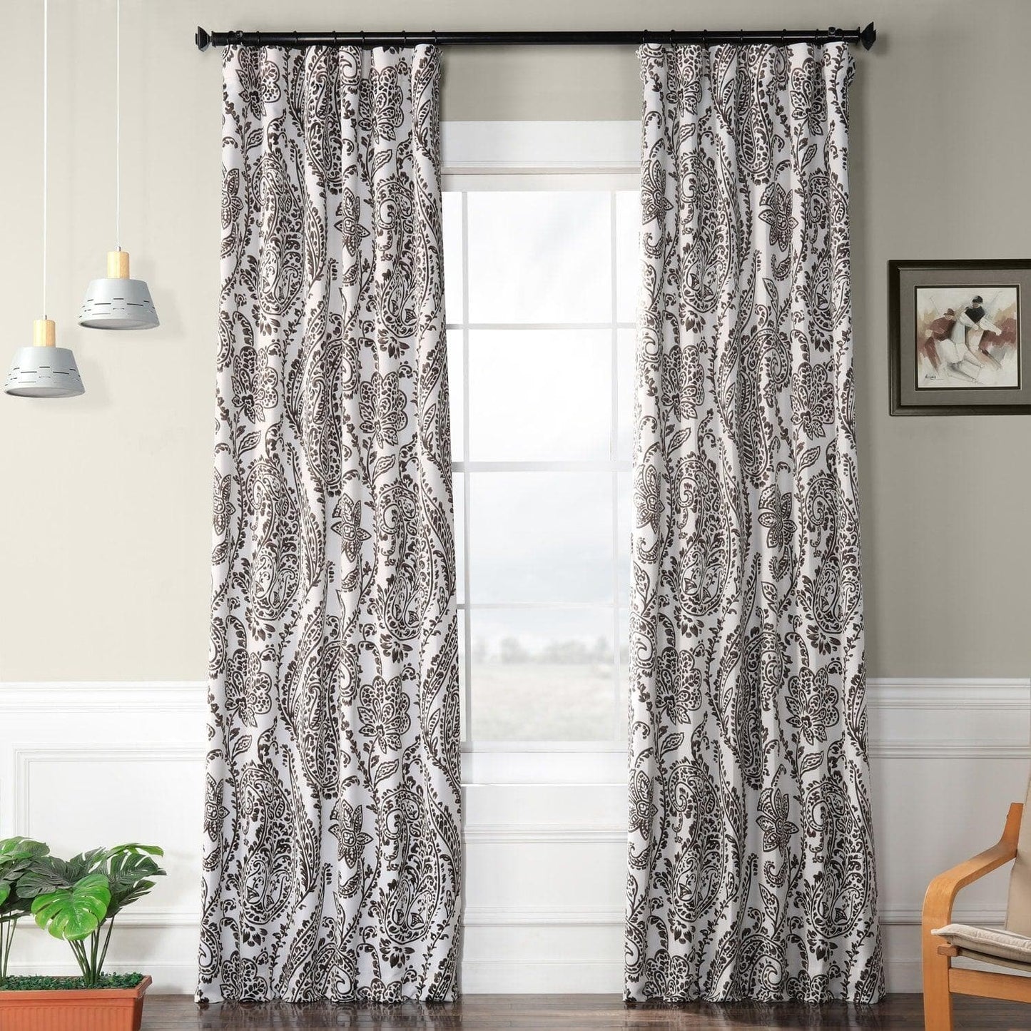 Tea Time Copper Brown Room Darkening Curtain