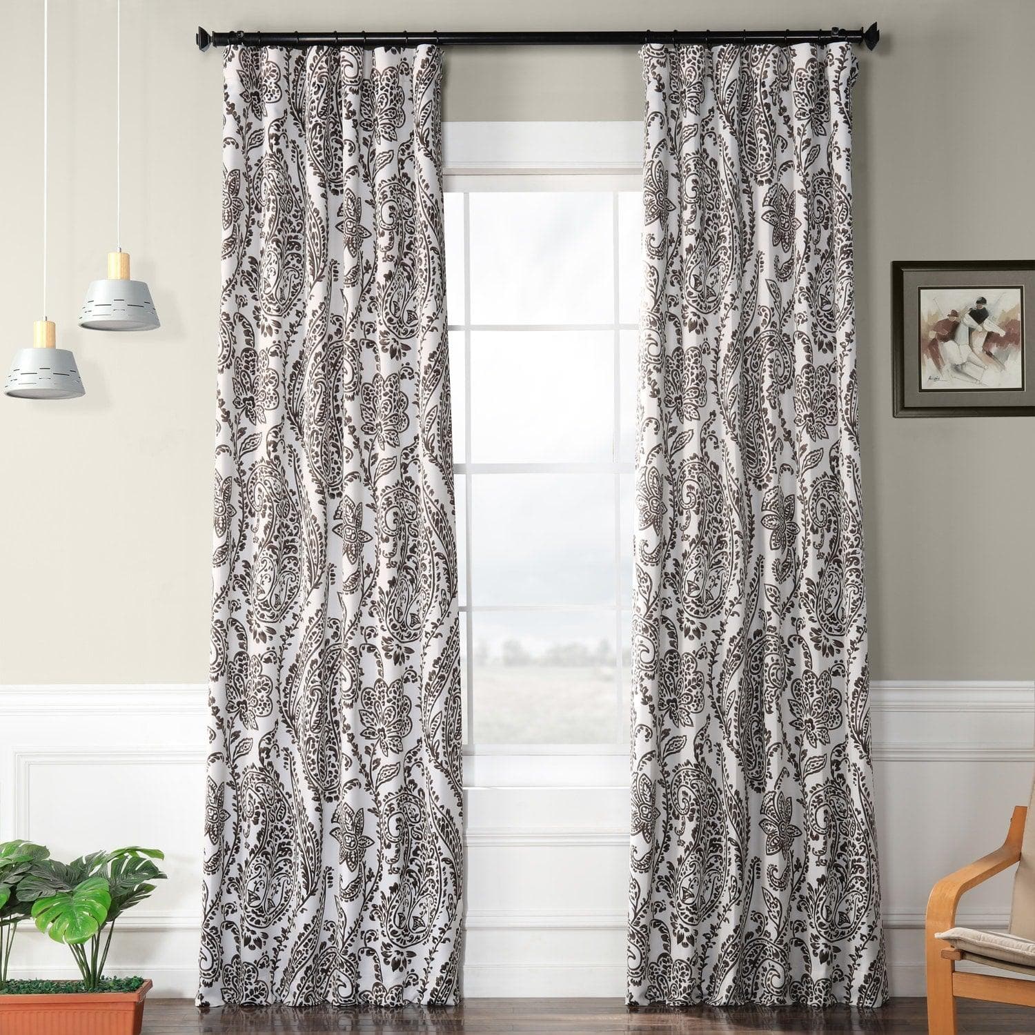 Tea Time Copper Brown Room Darkening Curtain