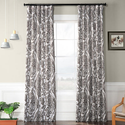 Tea Time Copper Brown Floral Room Darkening Curtain