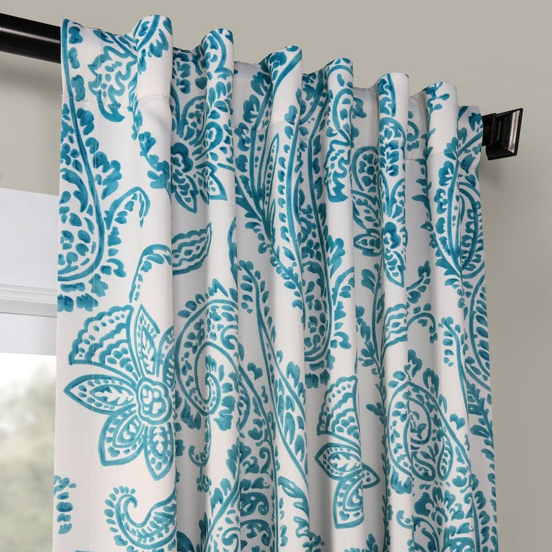 Tea Time Teal Room Darkening Curtain