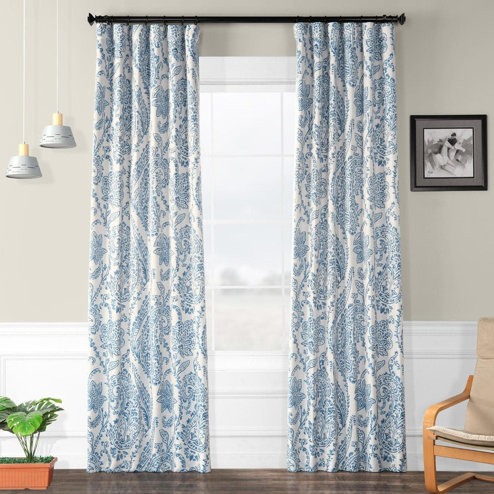 Tea Time China Blue Room Darkening Curtain