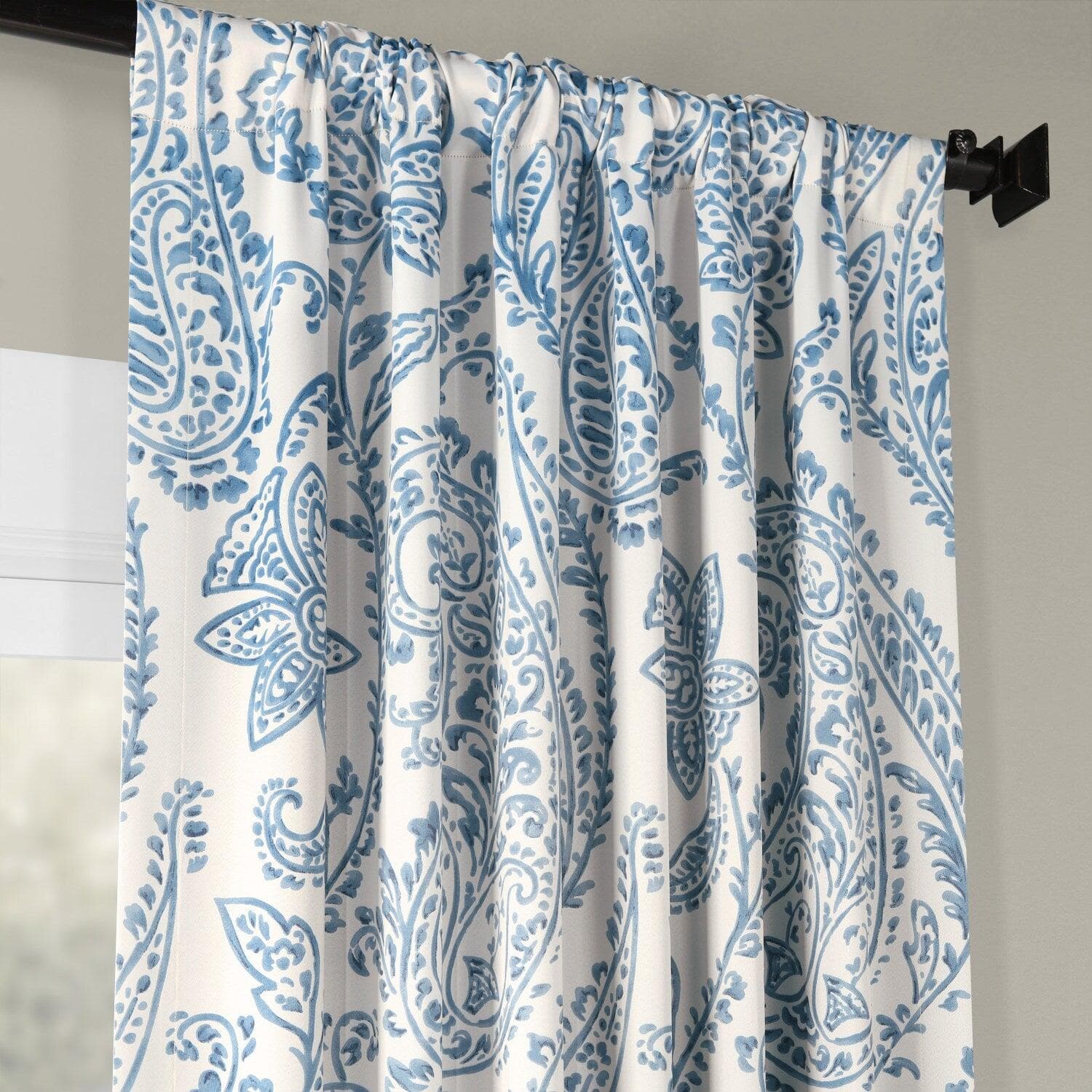 Tea Time China Blue Room Darkening Curtain
