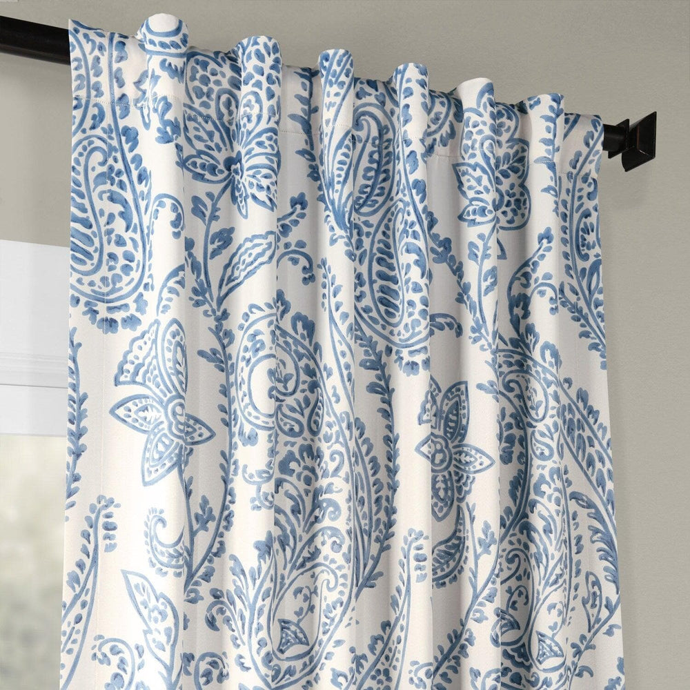 Tea Time China Blue Room Darkening Curtain