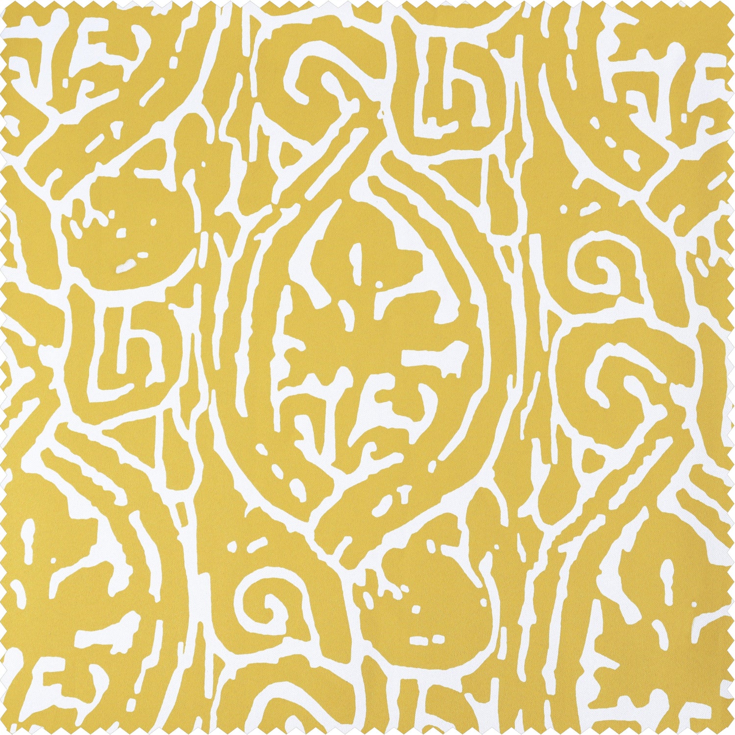 Abstract Misted Yellow Printed Polyester Swatch - HalfPriceDrapes.com