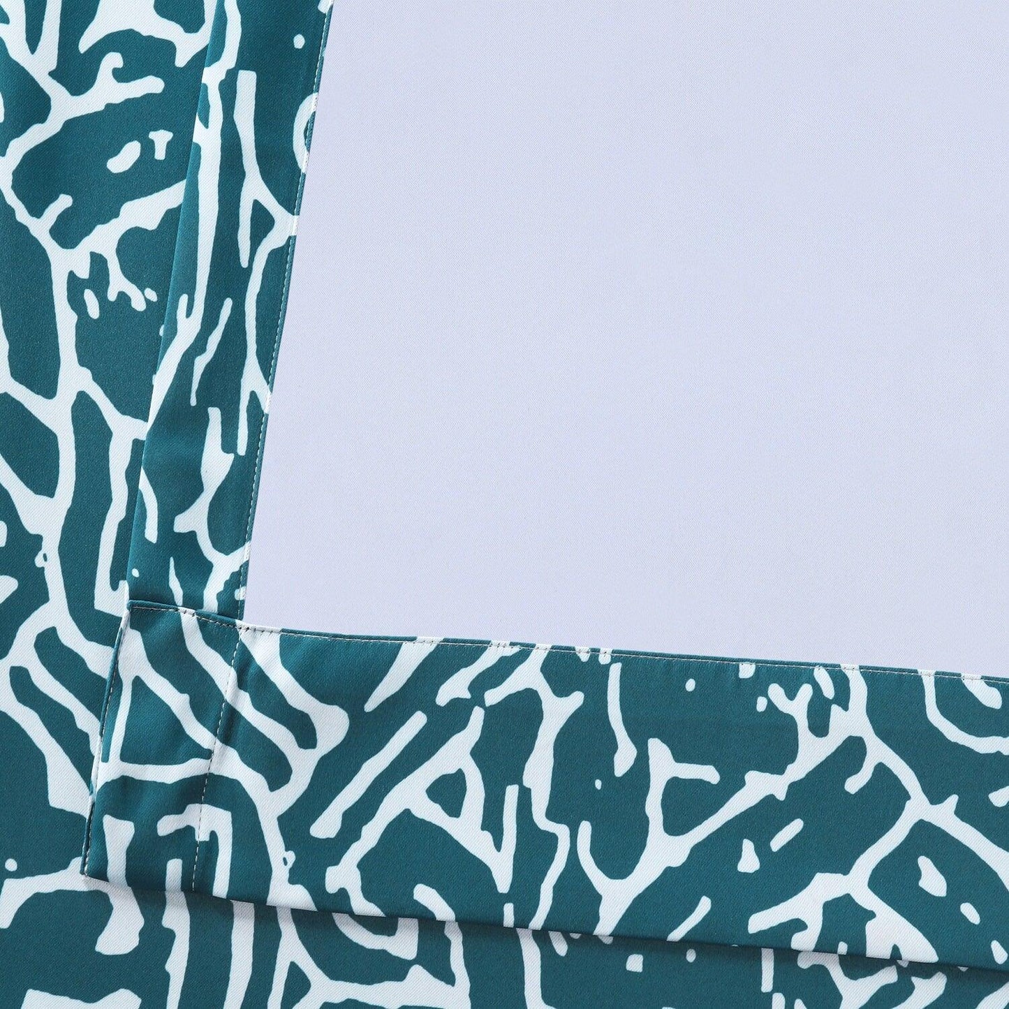 Abstract Teal Room Darkening Curtain