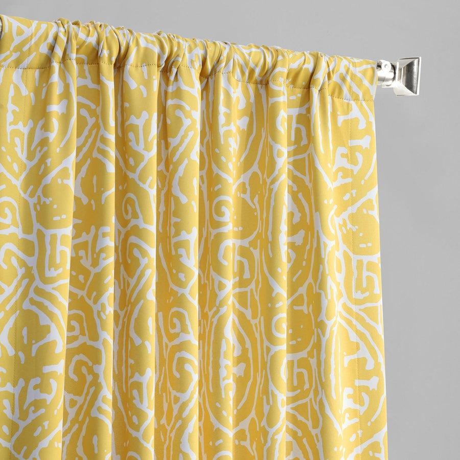 Abstract Misted Yellow Room Darkening Curtain