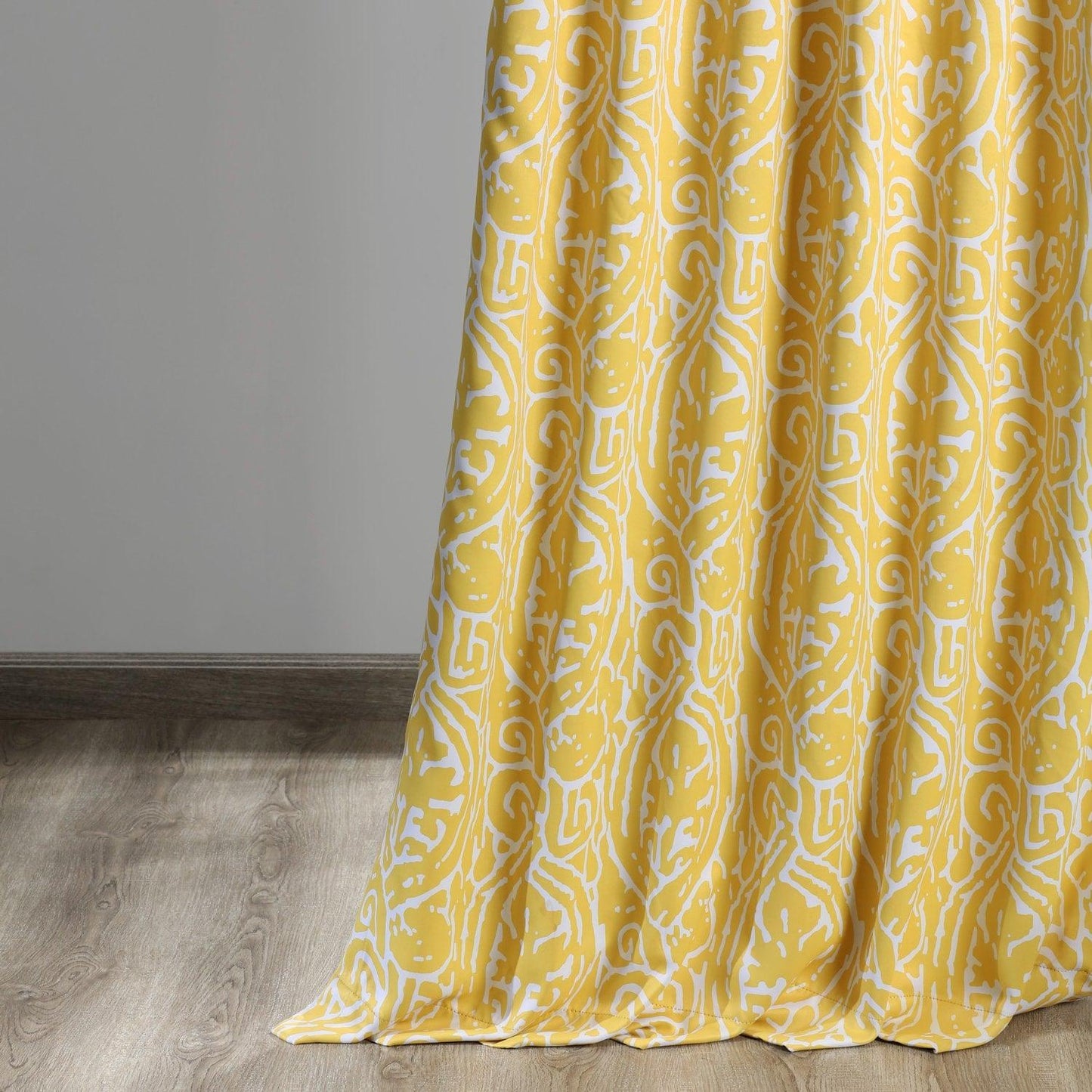 Abstract Misted Yellow Room Darkening Curtain