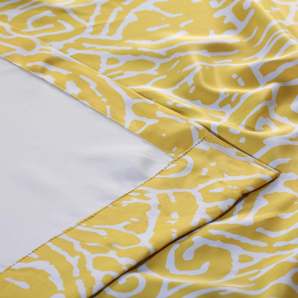 Abstract Misted Yellow Room Darkening Curtain