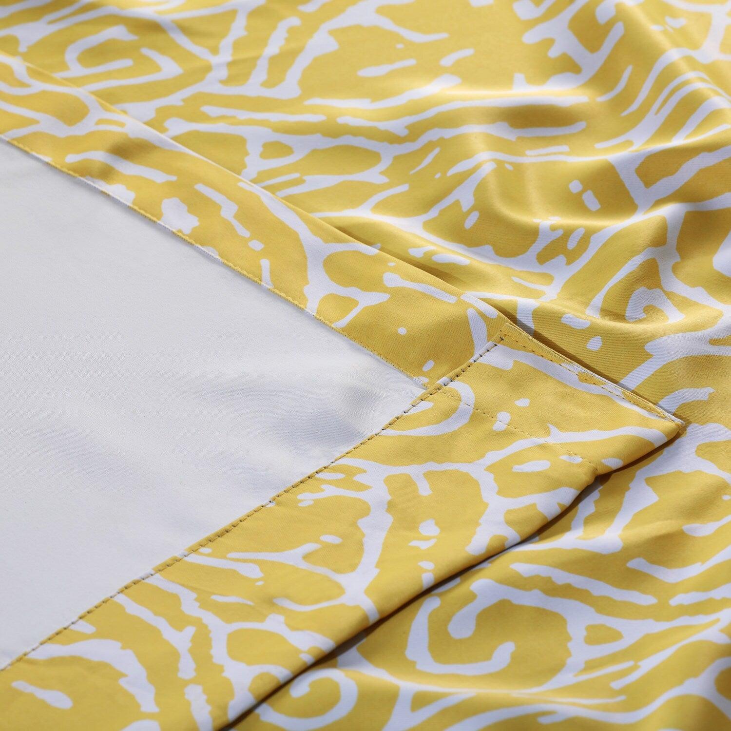 Abstract Misted Yellow Room Darkening Curtain