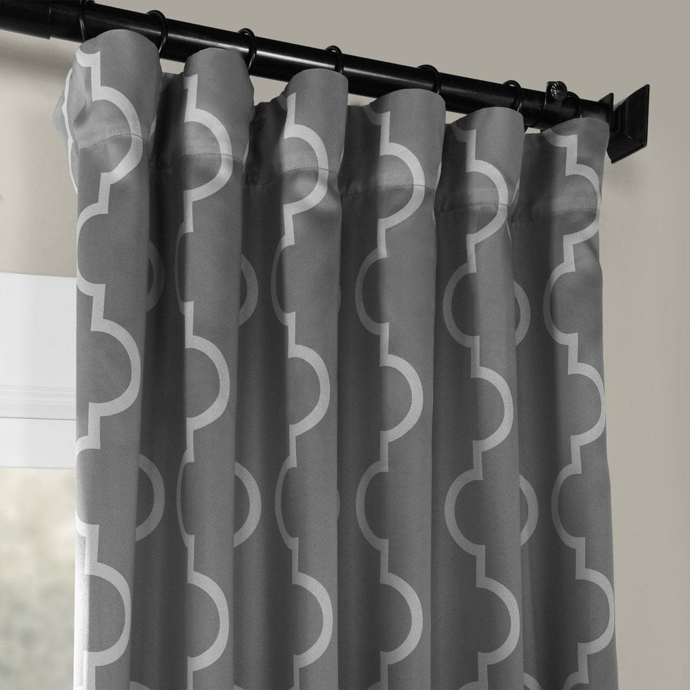 Seville Grey & Silver Room Darkening Curtain