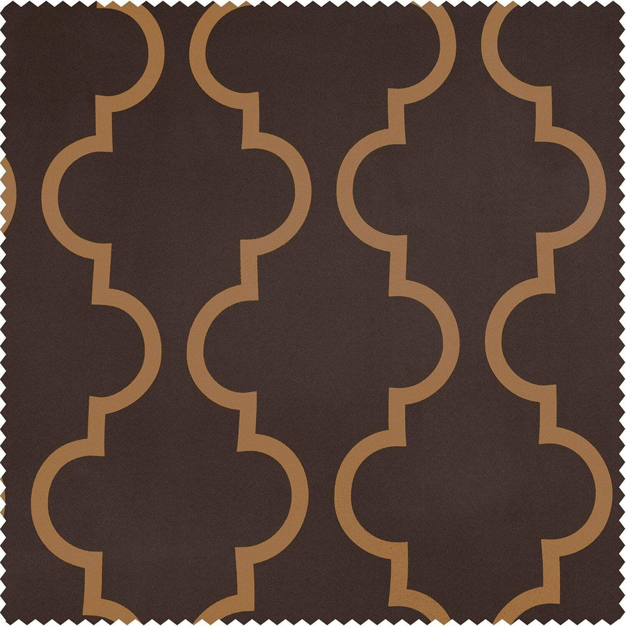 Seville Taupe & Gold Printed Polyester Swatch