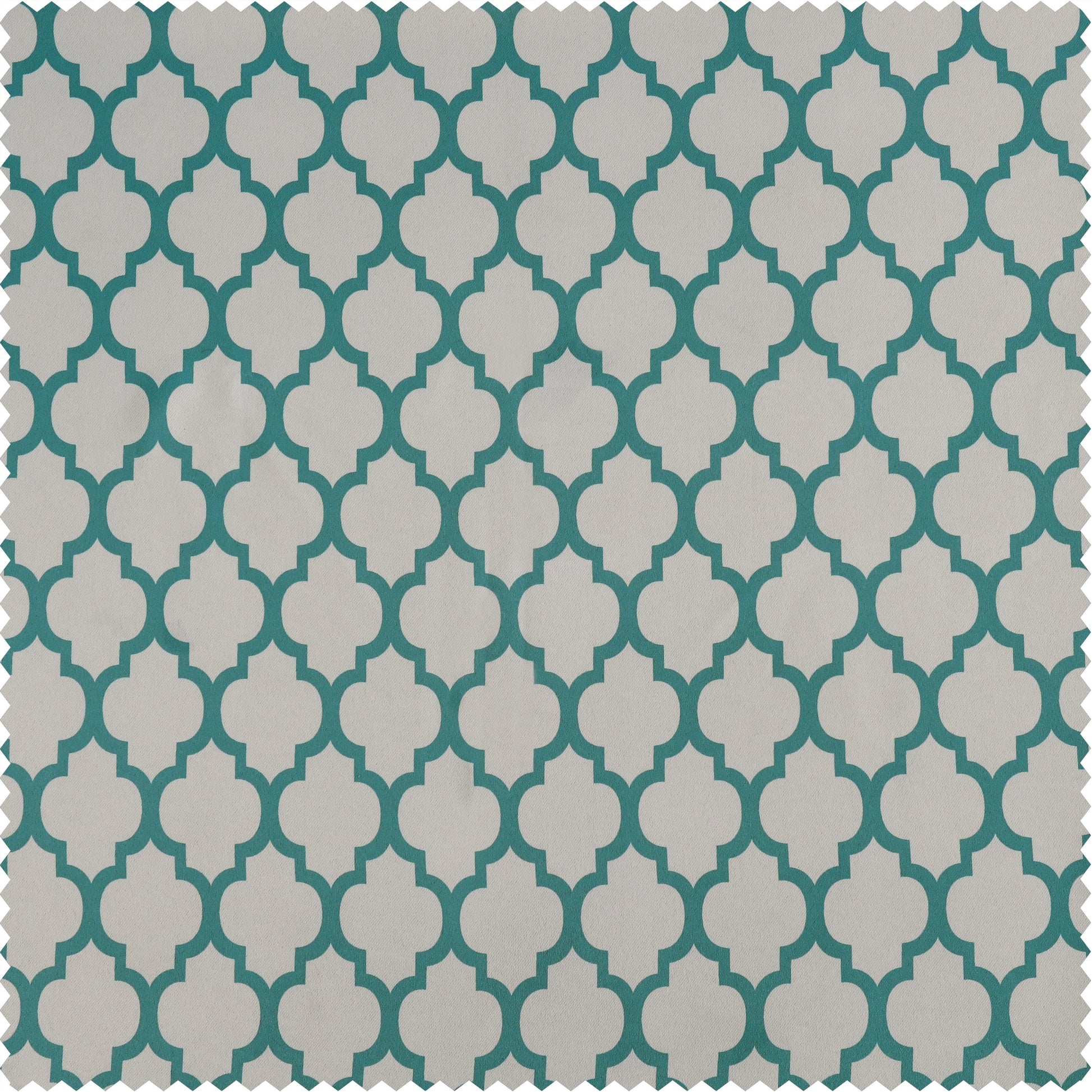 Casablanca Teal Printed Polyester Swatch - HalfPriceDrapes.com