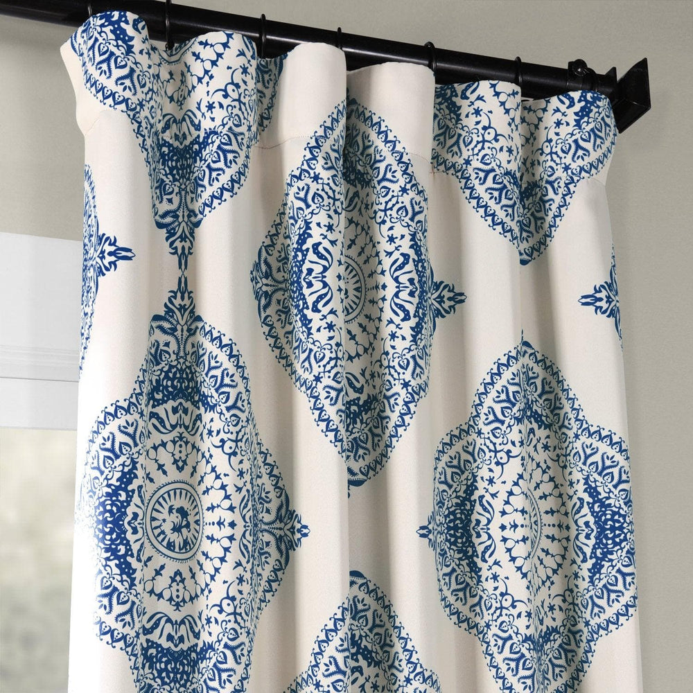 Henna Blue Room Darkening Curtain - HalfPriceDrapes.com