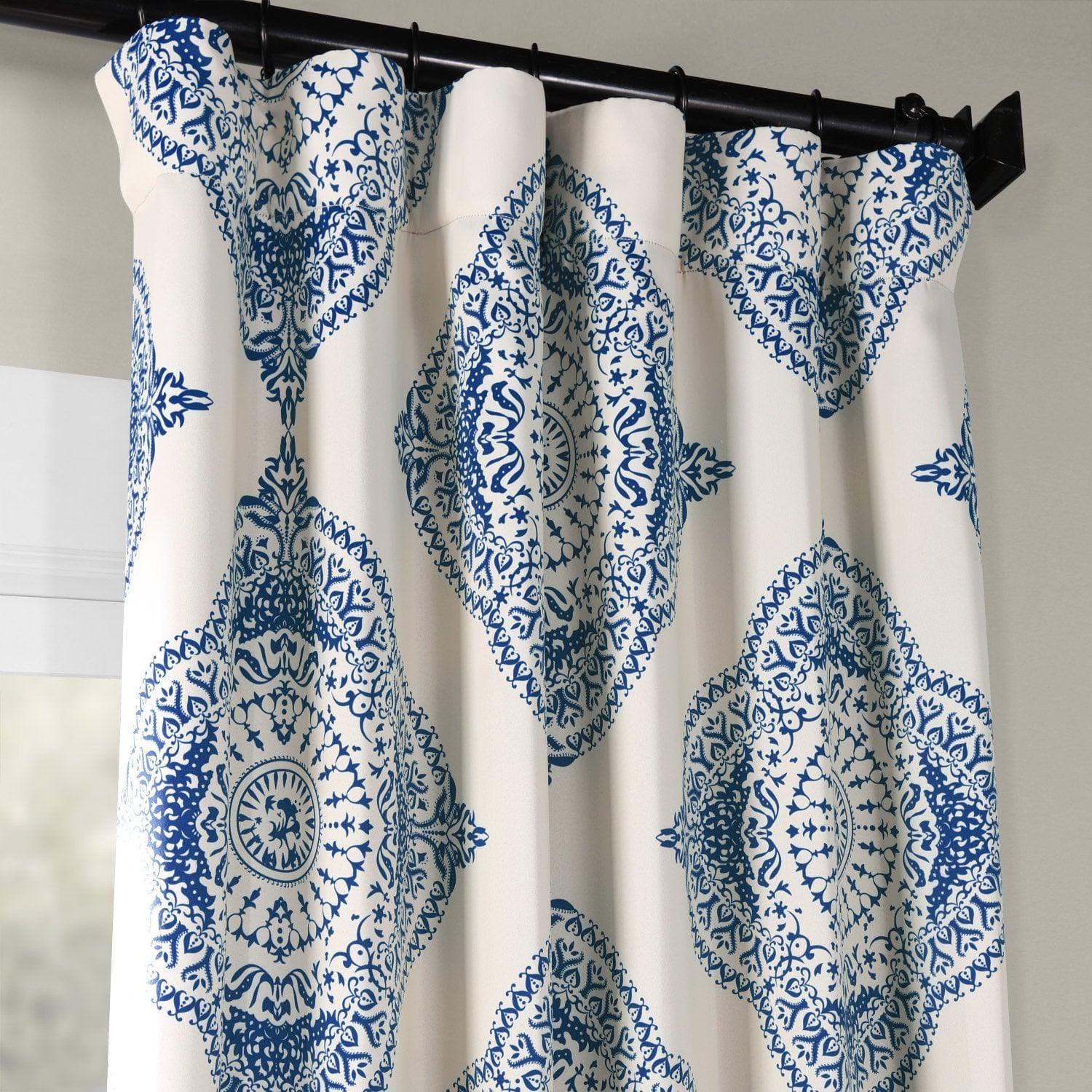 Henna Blue Room Darkening Curtain - HalfPriceDrapes.com