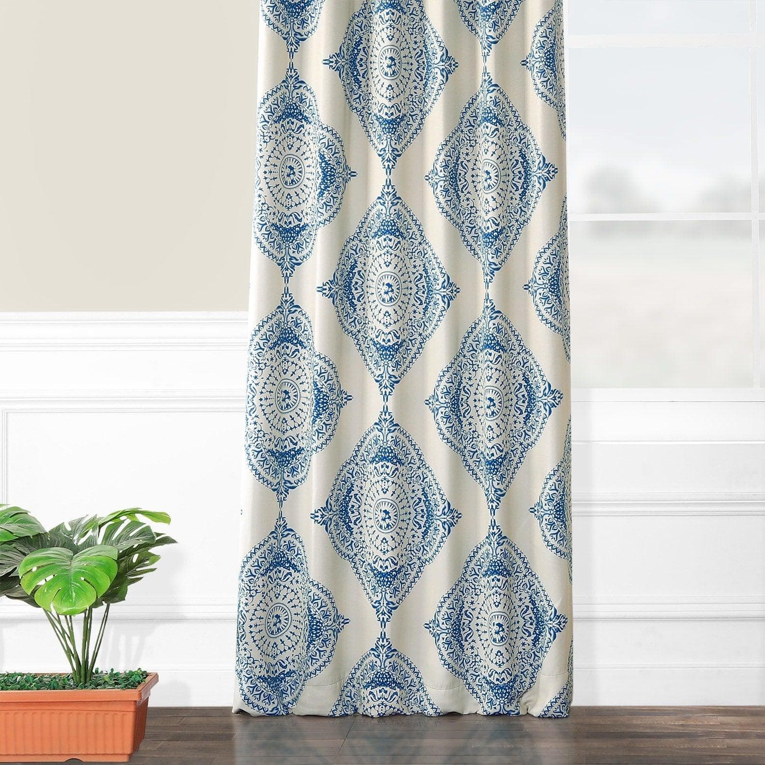 Henna Blue Room Darkening Curtain