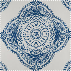 Henna Blue Emblem Room Darkening Curtain