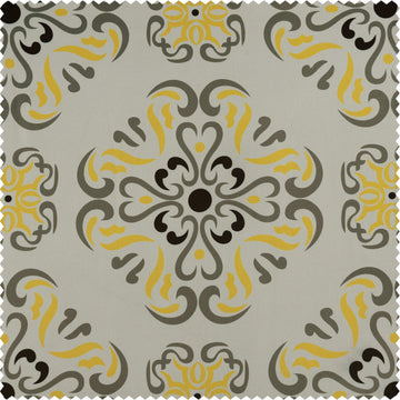 Soliel Yellow Grey Printed Polyester Swatch - HalfPriceDrapes.com