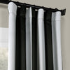Awning Black & Fog White Striped Room Darkening Curtain - HalfPriceDrapes.com