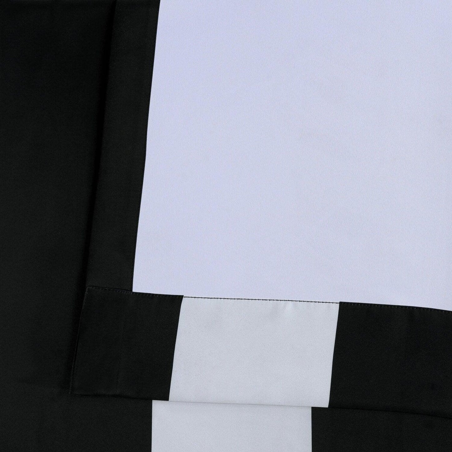 Awning Black & Fog White Striped Room Darkening Curtain