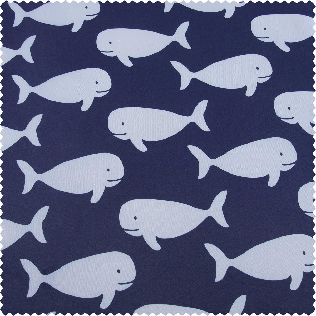 Migaloo Navy Printed Polyester Swatch - HalfPriceDrapes.com