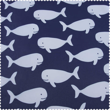 Migaloo Navy Printed Polyester Swatch - HalfPriceDrapes.com