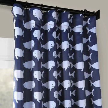 Migaloo Navy Room Darkening Curtain