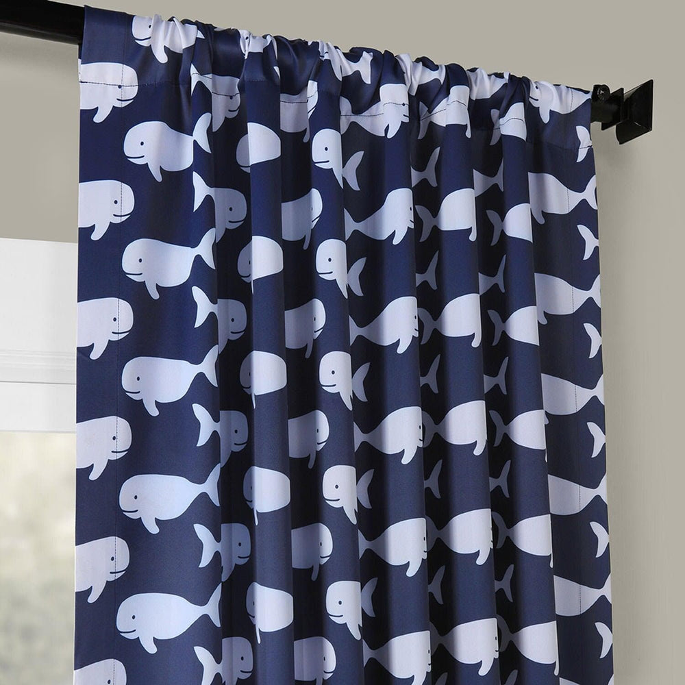 Migaloo Navy Room Darkening Curtain