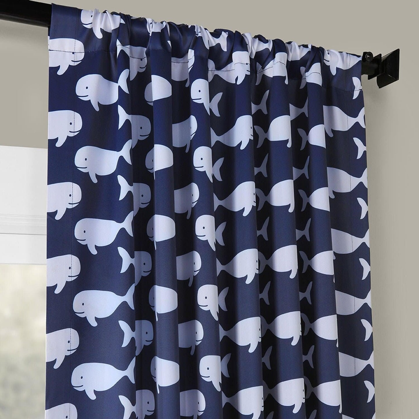 Migaloo Navy Room Darkening Curtain