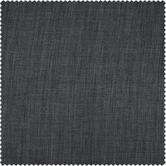Dark Gravel Textured Faux Linen Custom Curtain