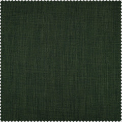 Key Green Textured Faux Linen Custom Curtain